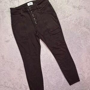 Pistola Women Skinny Jeans 27 Dark Brown Button Fly Utility Q6280TLT-JVAP